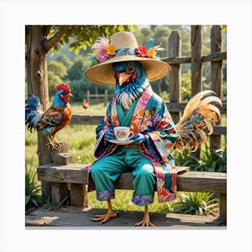 Roosters Canvas Print