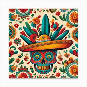 Day Of The Dead Skull 67 Canvas Print