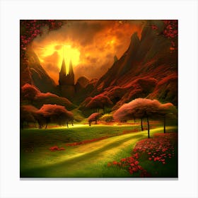 Golden Landscape Canvas Print