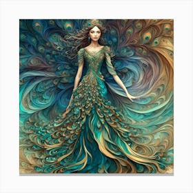 Lady Peacock Canvas Print