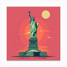 A Statue Of Liberty In New York Minimal Illustra 1719922963 4 Canvas Print