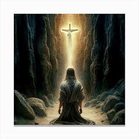Jesus In The Cave Canvas Print