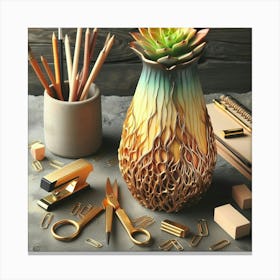 Cactus Vase Canvas Print