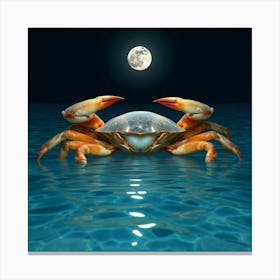 Crab At Night 25 Canvas Print