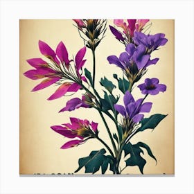 Jea Coan Flax3 Floral Botanical Vintage Poster Flower Art Print Canvas Print