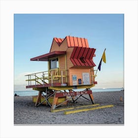 Lifeguard Tower At The Beach 1 Canvas Print