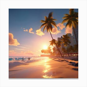 Waikiki Beach Canvas Print