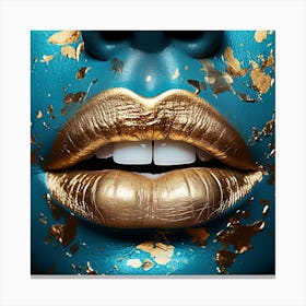 Gold Lips Canvas Print