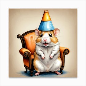 Hamster In A Party Hat 2 Canvas Print