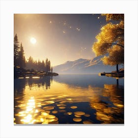 Sunset Over Water 2 Canvas Print