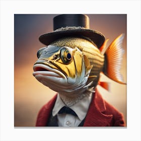 Silly Animals Series Fish 7 Canvas Print