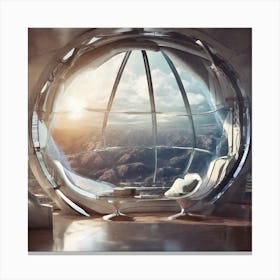 Futuristic Living Room 6 Canvas Print