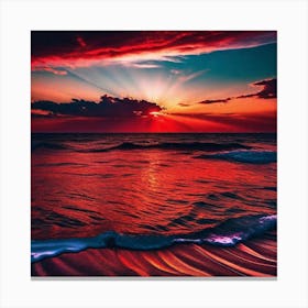 Sunset On The Beach 603 Canvas Print
