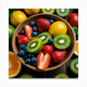 Fresh Fruit In A Bowl Canvas Print