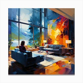 Abstract Living Room Painting 1 Canvas Print