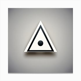 Black And White Triangle Icon Vector Illustration Canvas Print
