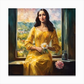 Lady In Yellow Canvas Print