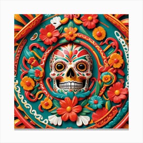 Day Of The Dead Skull 69 Canvas Print