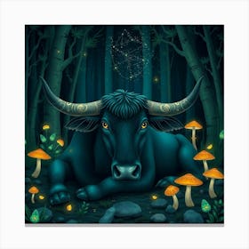 Bull In The Forest 16 Canvas Print