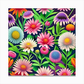 Seamless Floral Pattern 7 Canvas Print