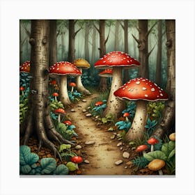 Mushroom Forest Canvas Print