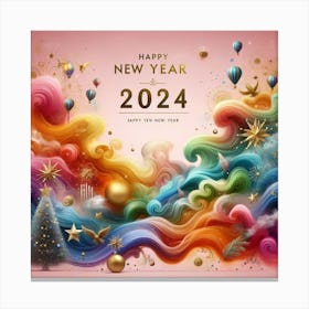 Happy New Year 2024 5 Canvas Print