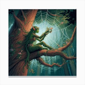 Elf In The Web Canvas Print