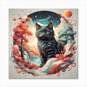 Cat In The Forest Canvas Print