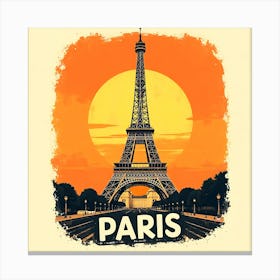 Paris Eiffel Tower water color art Canvas Print