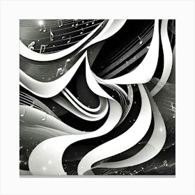 Abstract Music Notes Canvas Print