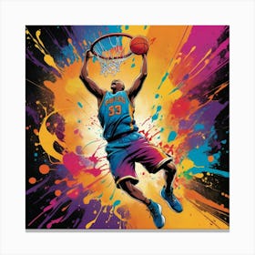 Basketball Player Dunk 1 Canvas Print