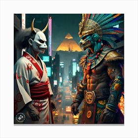 Two Demons In A City Canvas Print