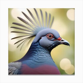 National Geographic Realistic Illustration Victoria Crowned Pigeon Goura Victoria Close Up 3 Canvas Print
