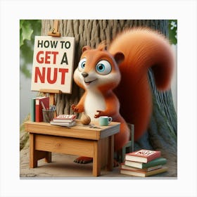 Squirrel selling a Book Canvas Print