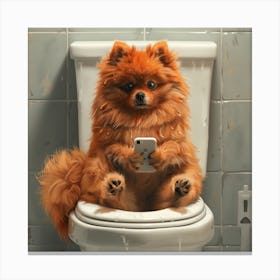 Pomeranian look on instagram On Toilet Canvas Print