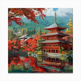 Autumn Pagoda Canvas Print