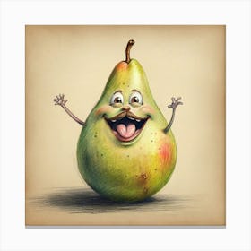 Cartoon Pear Canvas Print