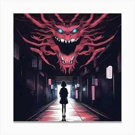 Girl In A Hallway Canvas Print