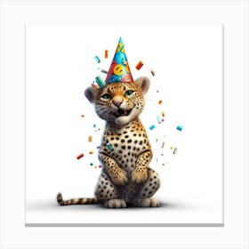 Birthday Cheetah Canvas Print