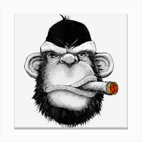 Monkey Cigar Gorilla Smoking Cigarette Canvas Print