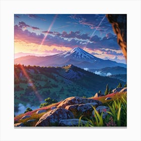 Sunset In The Mountains 7 Canvas Print