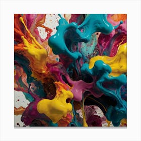 Colorful Splashes Canvas Print