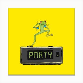 Party Frog Square Canvas Print