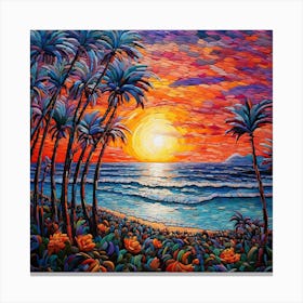 Sunset At The Beach 13 Canvas Print