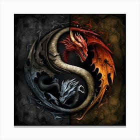 Dragon Yin Yang Canvas Print