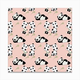 Cute Panda Animal Pattern Canvas Print