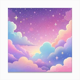 Sky With Twinkling Stars In Pastel Colors Square Composition 135 Canvas Print