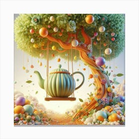 Teapot In A Tree Canvas Print