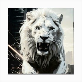 Blanche lion Canvas Print