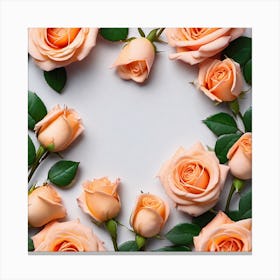 Arrangement Of Peach Roses Canvas Print